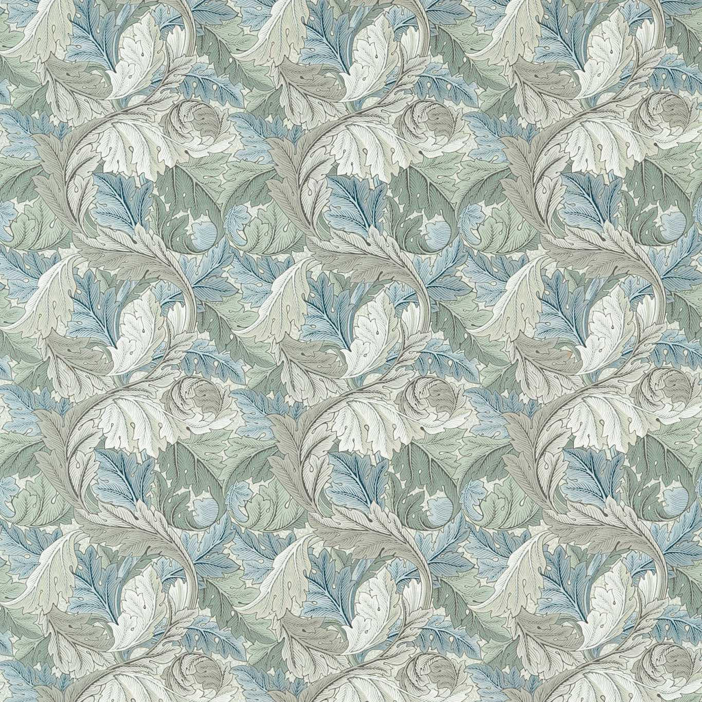 Morris & Co Acanthus Mineral Blue/Linen Fabric
