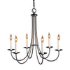 Hubbardton Forge Natural Iron Simple Sweep 6 Arm Chandelier