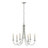 Hubbardton Forge Sterling Simple Sweep 6 Arm Chandelier