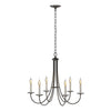 Hubbardton Forge Oil Rubbed Bronze Simple Sweep 6 Arm Chandelier