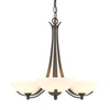 Hubbardton Forge Natural Iron Opal Glass (Gg) Aegis 3 Arm Chandelier