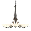 Hubbardton Forge Natural Iron Opal Glass (Gg) Aegis 5 Arm Chandelier