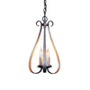 Hubbardton Forge Natural Iron Sweeping Taper 3 Arm Chandelier