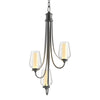 Hubbardton Forge Black Seeded Glass With Opal Diffuser (Zs) Flora 3 Arm Chandelier