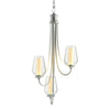 Hubbardton Forge Vintage Platinum Seeded Glass With Opal Diffuser (Zs) Flora 3 Arm Chandelier