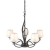 Hubbardton Forge Natural Iron Opal Glass (Gg) Flora 5 Arm Chandelier