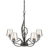 Hubbardton Forge Natural Iron Clear Glass (Zm) Flora 5 Arm Chandelier