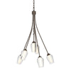 Hubbardton Forge Bronze Seeded Glass With Opal Diffuser (Zs) Flora 6 Arm Chandelier