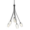 Hubbardton Forge Black Seeded Glass With Opal Diffuser (Zs) Flora 6 Arm Chandelier
