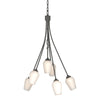 Hubbardton Forge Natural Iron Opal Glass (Gg) Flora 6 Arm Chandelier