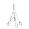 Hubbardton Forge Vintage Platinum Seeded Glass With Opal Diffuser (Zs) Flora 6 Arm Chandelier