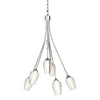Hubbardton Forge Sterling Seeded Glass With Opal Diffuser (Zs) Flora 6 Arm Chandelier