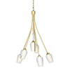 Hubbardton Forge Modern Brass Seeded Glass With Opal Diffuser (Zs) Flora 6 Arm Chandelier
