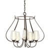 Hubbardton Forge Bronze Seeded Glass With Opal Diffuser (Zs) Flora 5 Arm Chandelier