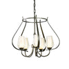 Hubbardton Forge Dark Smoke Seeded Glass With Opal Diffuser (Zs) Flora 5 Arm Chandelier