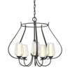 Hubbardton Forge Natural Iron Seeded Glass With Opal Diffuser (Zs) Flora 5 Arm Chandelier
