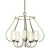 Hubbardton Forge Soft Gold Seeded Glass With Opal Diffuser (Zs) Flora 5 Arm Chandelier