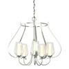 Hubbardton Forge Sterling Seeded Glass With Opal Diffuser (Zs) Flora 5 Arm Chandelier