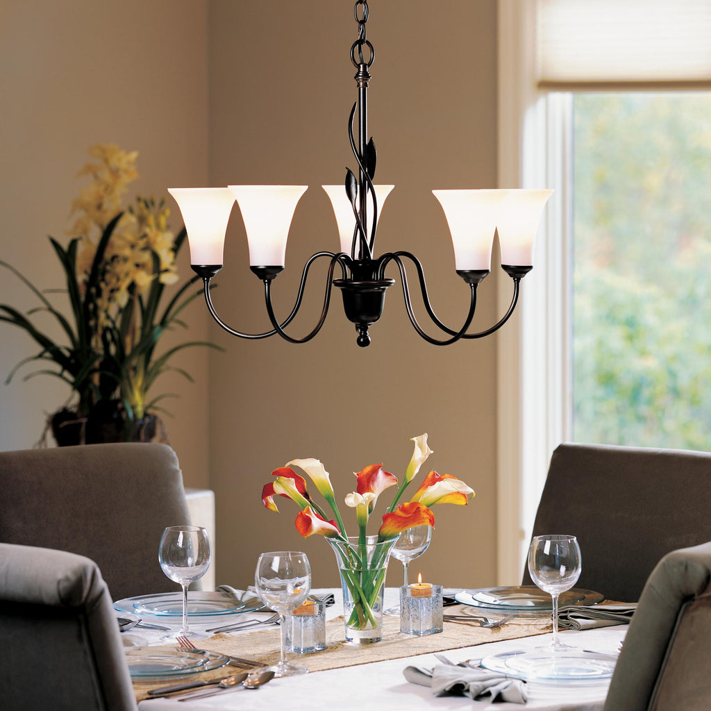 Hubbardton Forge Forged Leaves 5 Arm Chandelier