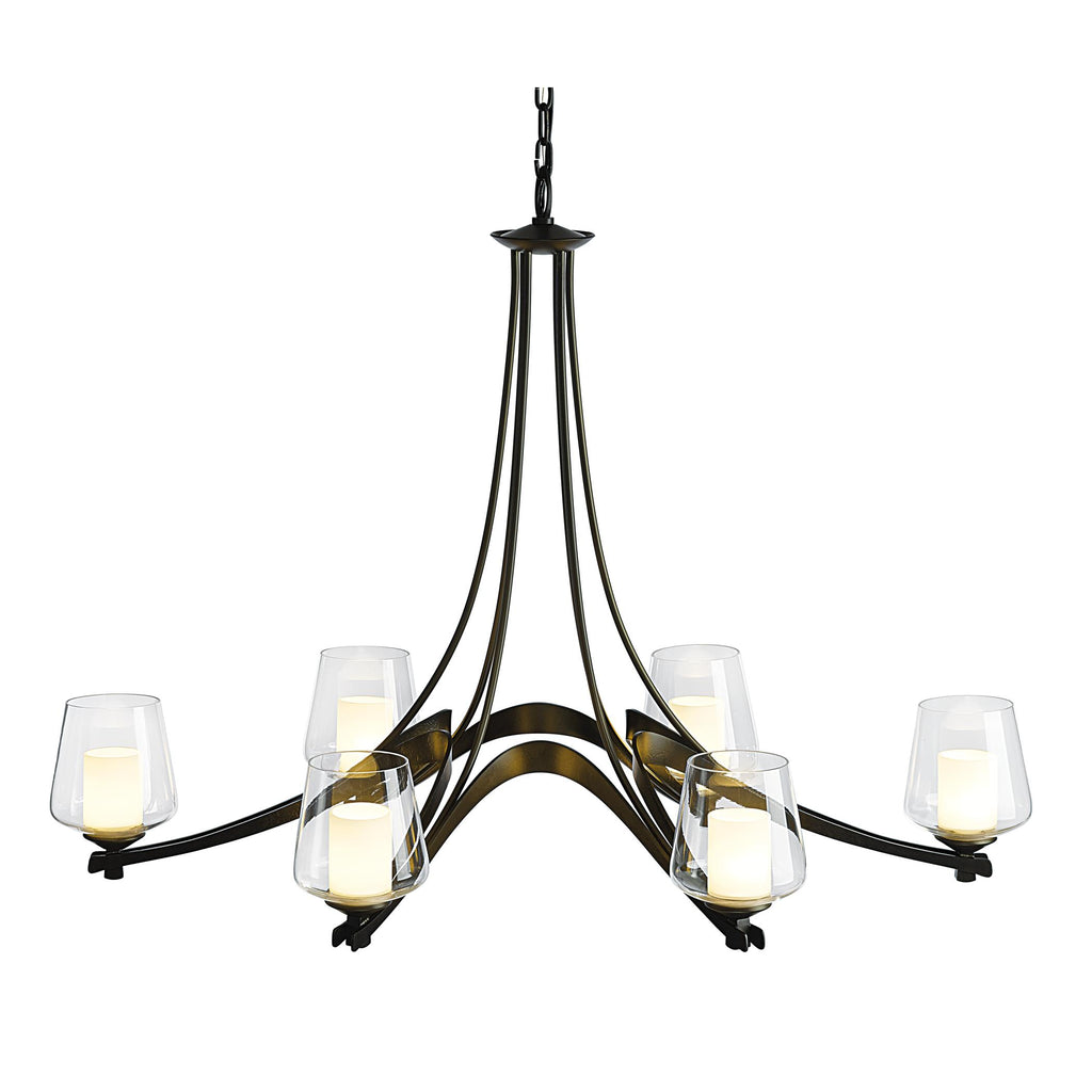 Hubbardton Forge Oval Ribbon 6 Arm Chandelier