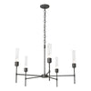Hubbardton Forge Natural Iron Clear Glass (Zm) Vela 5 Arm Chandelier