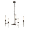 Hubbardton Forge Bronze Frosted Glass (Fd) Vela 5 Arm Chandelier