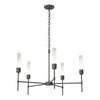 Hubbardton Forge Natural Iron Frosted Glass (Fd) Vela 5 Arm Chandelier