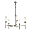 Hubbardton Forge Soft Gold Frosted Glass (Fd) Vela 5 Arm Chandelier