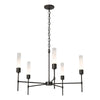 Hubbardton Forge Oil Rubbed Bronze Frosted Glass (Fd) Vela 5 Arm Chandelier