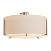 Hubbardton Forge Bronze Natural Anna Inner Shade & Natural Linen Outer Shade Exos Large Double Shade Semi-Flush