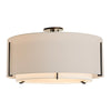 Hubbardton Forge Black Natural Anna Inner Shade & Flax Outer Shade Exos Large Double Shade Semi-Flush