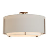 Hubbardton Forge Bronze Natural Anna Inner Shade & Light Grey Outer Shade Exos Large Double Shade Semi-Flush