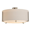 Hubbardton Forge Oil Rubbed Bronze Natural Anna Inner Shade & Flax Outer Shade Exos Large Double Shade Semi-Flush