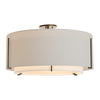Hubbardton Forge Oil Rubbed Bronze Natural Anna Inner Shade & Light Grey Outer Shade Exos Large Double Shade Semi-Flush