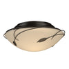 Hubbardton Forge Oil Rubbed Bronze Opal Glass (Gg) Forged Leaves Flush Mount