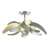 Hubbardton Forge Vintage Platinum Clear Glass With Frosted Diffuser (Ye) Corona Semi-Flush