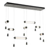 Hubbardton Forge Natural Iron Clear Glass (Zm) Libra 7-Light Double Linear Led Pendant