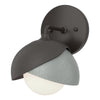 Hubbardton Forge Oil Rubbed Bronze Vintage Platinum Opal Glass (Gg) Brooklyn 1-Light Double Shade Bath Sconce