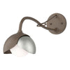 Hubbardton Forge Bronze Sterling Opal Glass (Gg) Brooklyn 1-Light Double Shade Long-Arm Sconce