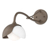 Hubbardton Forge Bronze White Opal Glass (Gg) Brooklyn 1-Light Double Shade Long-Arm Sconce