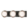 Hubbardton Forge Oil Rubbed Bronze Vintage Platinum Opal Glass (Gg) Brooklyn 3-Light Straight Double Shade Bath Sconce