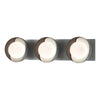 Hubbardton Forge Vintage Platinum Oil Rubbed Bronze Opal Glass (Gg) Brooklyn 3-Light Straight Double Shade Bath Sconce
