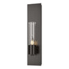 Hubbardton Forge Oil Rubbed Bronze Seeded Clear Glass (Ii) Pillar 1 Light Sconce