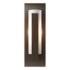 Hubbardton Forge Bronze Opal Glass (Gg) Forged Vertical Bar Sconce - Steel Backplate