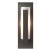 Hubbardton Forge Dark Smoke Opal Glass (Gg) Forged Vertical Bar Sconce - Steel Backplate
