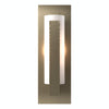 Hubbardton Forge Soft Gold Opal Glass (Gg) Forged Vertical Bar Sconce - Steel Backplate