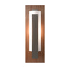 Hubbardton Forge Dark Smoke Cherry Opal Glass (Gg) Forged Vertical Bar Sconce - Cherry Or Copper Backplate