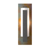 Hubbardton Forge Natural Iron Copper Opal Glass (Gg) Forged Vertical Bar Sconce - Cherry Or Copper Backplate