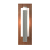 Hubbardton Forge Sterling Cherry Opal Glass (Gg) Forged Vertical Bar Sconce - Cherry Or Copper Backplate