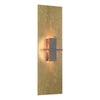 Hubbardton Forge Modern Brass Topaz Glass (Zb) Aperture Vertical Sconce